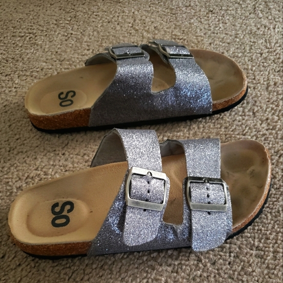 SO Womens Glitter Slide Sandals - Picture 2 of 4